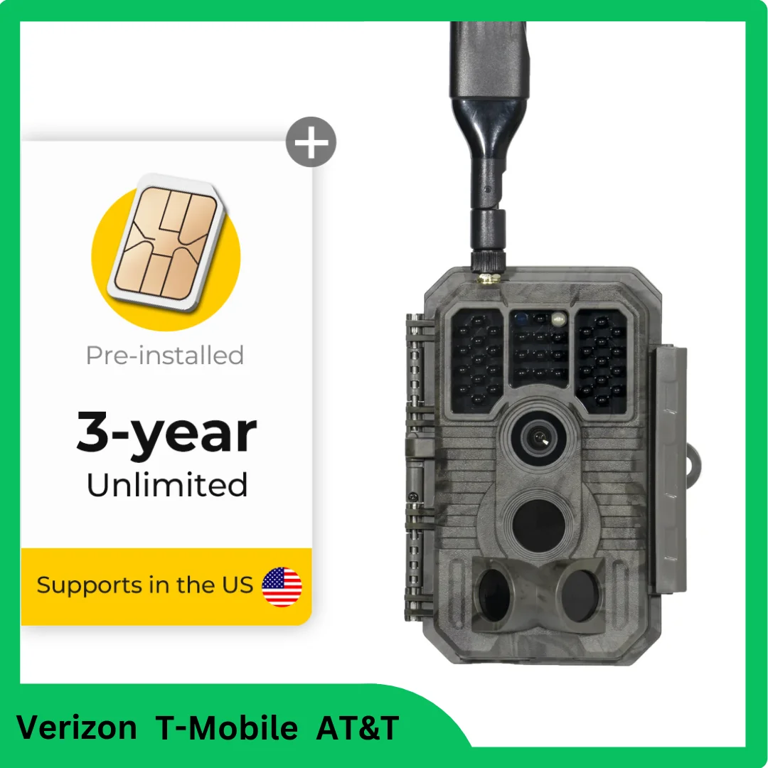 3-Year Unlimited Data Plan Included with GardePro Cellular Trail Camera, Outdoor Wireles Wildlife Cam, IP66 Waterproof, 4G LTE