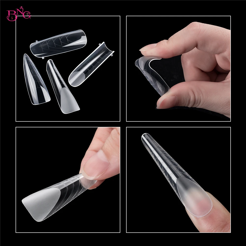 Bng Poly Extensie Gel Dual Nail Vorm 98Pcs Builder Nagel Gel Stiletto Top Nagel Mallen Vierkante Valse Nagel Tips Voor Manicure Gereedschap