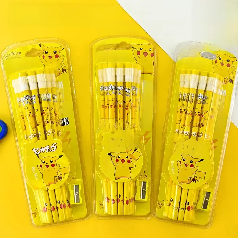 12 sztuk Pokemon Pikachu Anime rysunek ołówek z kreskówek Pokemon dzieci ołówek Kawaii szkolne artykuły papiernicze urodziny dla dzieci świąteczny prezent — zdjęcie 2