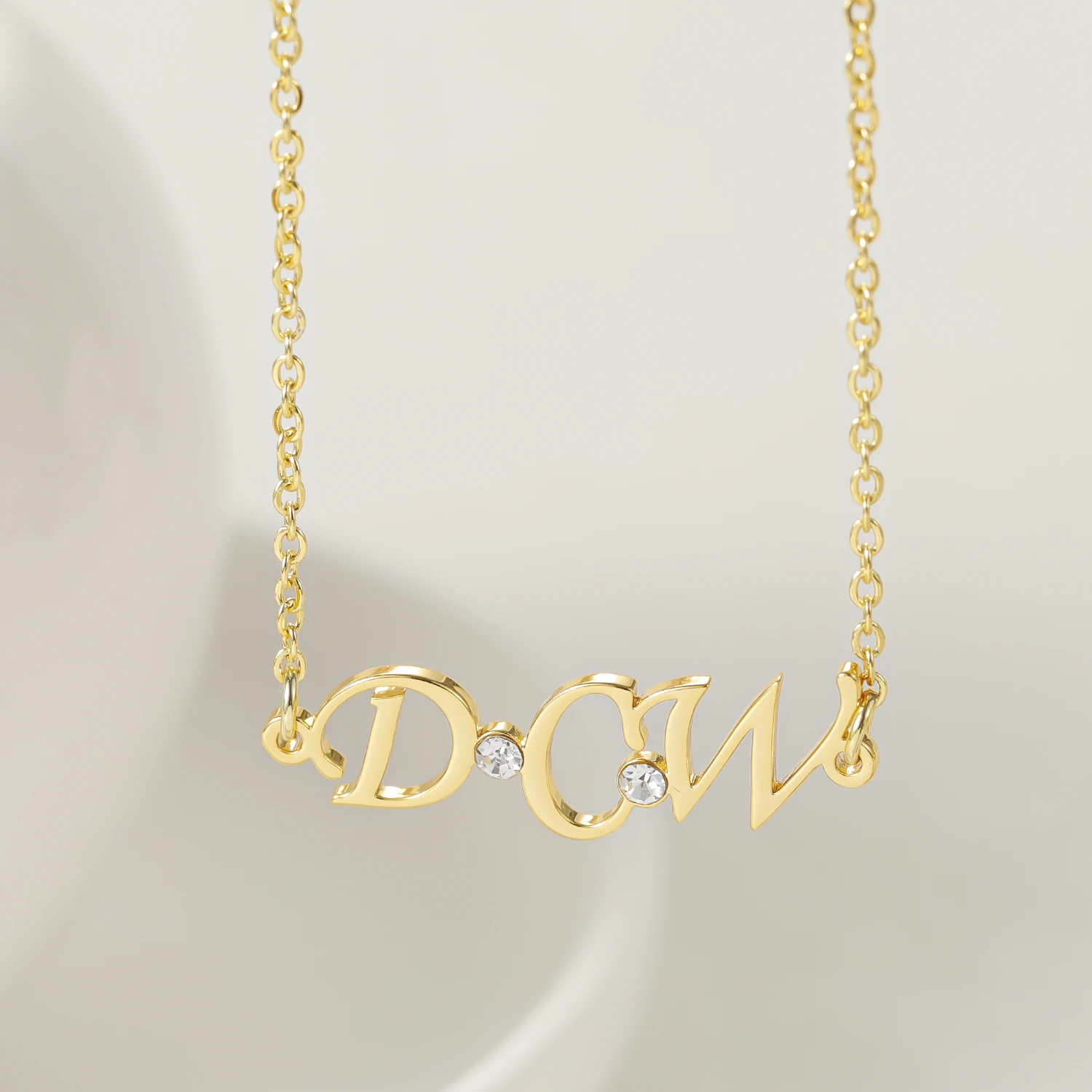 MYDIY Customized Initial Letter Diamond Single Spaced Name Necklace Personalized Birthstone Firend Pendant Girl Birthday Gifts