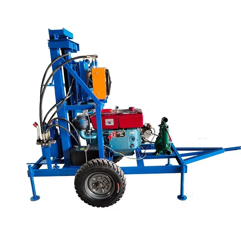 スチールクローラー,200m, 300m, 350m,取り付けられたロータリー井戸掘削機