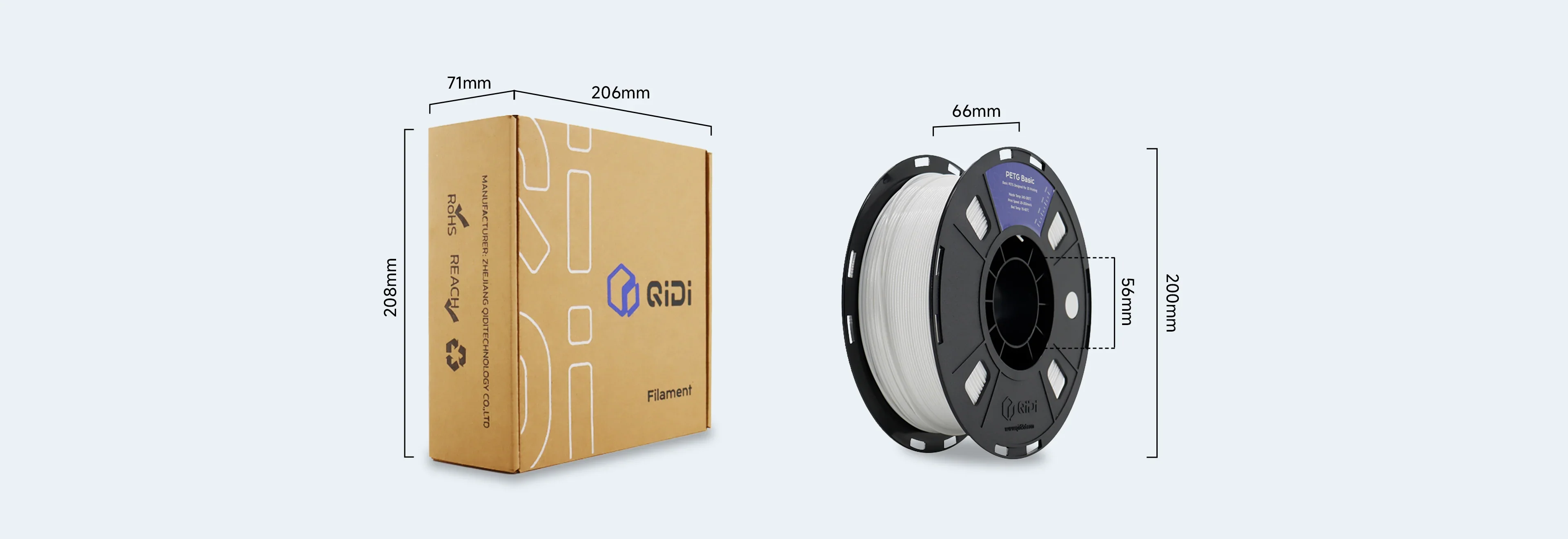 Original QIDI PETG Basic Filament 1.75mm 1KG High Speed Strong Tough Outdoor 3D Printer Filament US Local Shipping