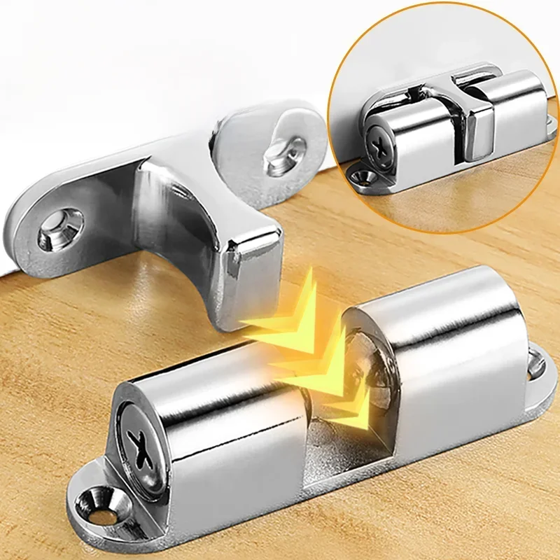 Loquet à bille pour porte de meubles, vente en gros, en laiton, Double rouleau, loquet à bille à ressort, porte de placard, loquet à Tension réglable