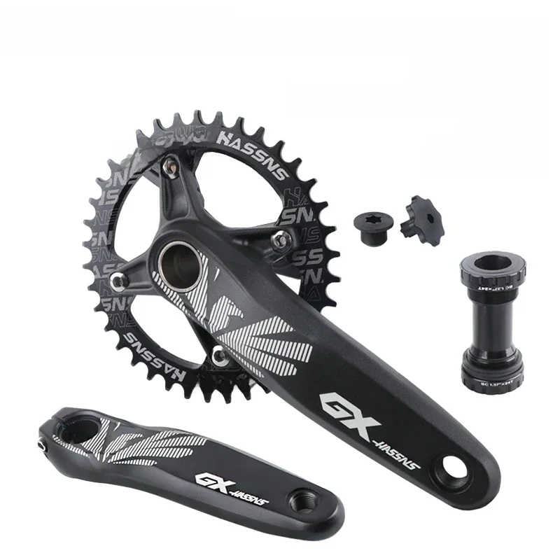 AliExpress HASSNS Crankset MTB Connecting Rods Mountain Bike Cranks Chainring Integrated Candle Crown For