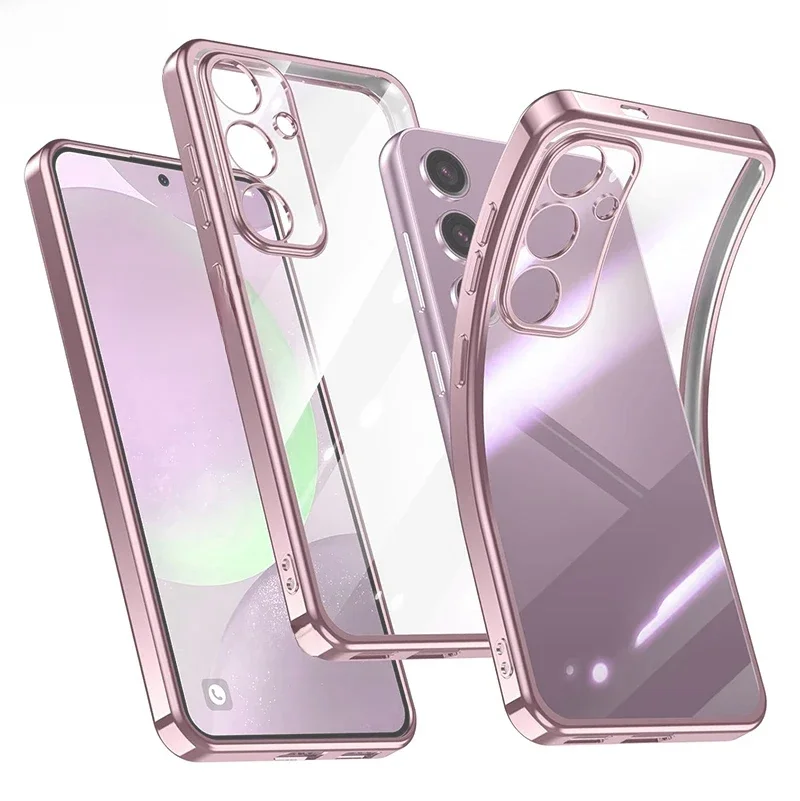 Luksusowe silikonowe miękkie etui do Samsung Galaxy S24 S23 FE Plus Ultra Glitter Transparent Clear Shell Shockproof Back Cover — zdjęcie 2