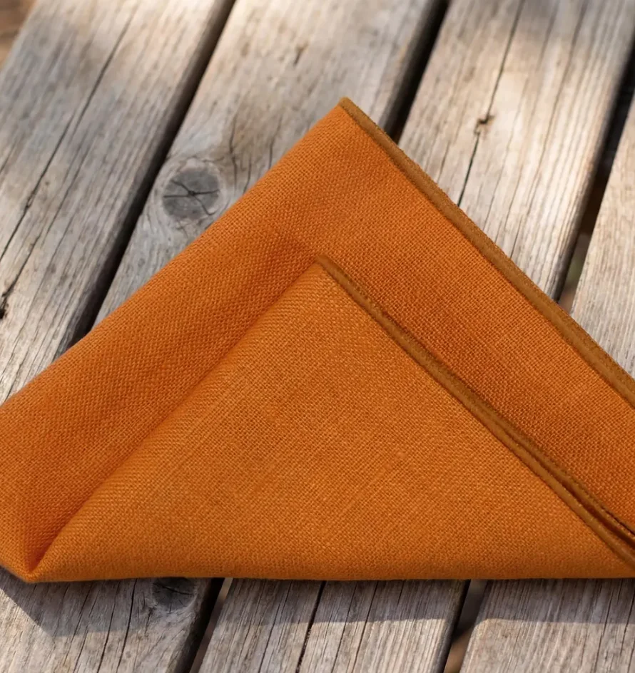 FR BE Burnt Orange Linen Wedding Set