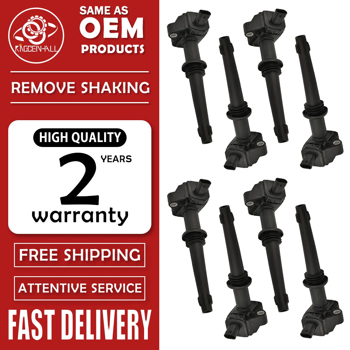 New 8 PCS LR010687 MR994643 Ignition plug Coil For Land Rover LR4 Range Rover Sport 2010-2013  Jaguar XFR XKR XKR-S 2010-2012