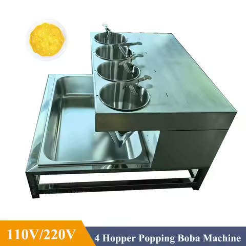 110/220V 4 Hopper Popping Jelly Pearl Ball Boba Machine Speed Adjust Milk Tea Pop Beads Tapioca Ball Maker