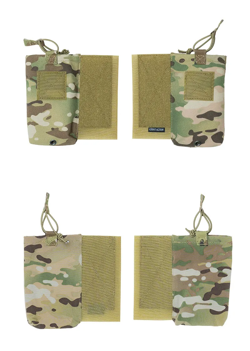 QX Tactical Walkie Talkie Pouch Radio Holster Tool Bag Internal Side Mesh Pocket for PRC152 PRC148 Vest