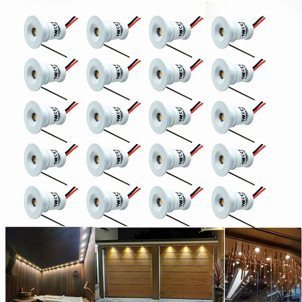 24V Led Mini Strahler 1W 15mm Downlight 24V Dimmbare Kleine IP65 LED Spot Lampen Hotel schrank Lichter Hause Decke Spot Beleuchtung