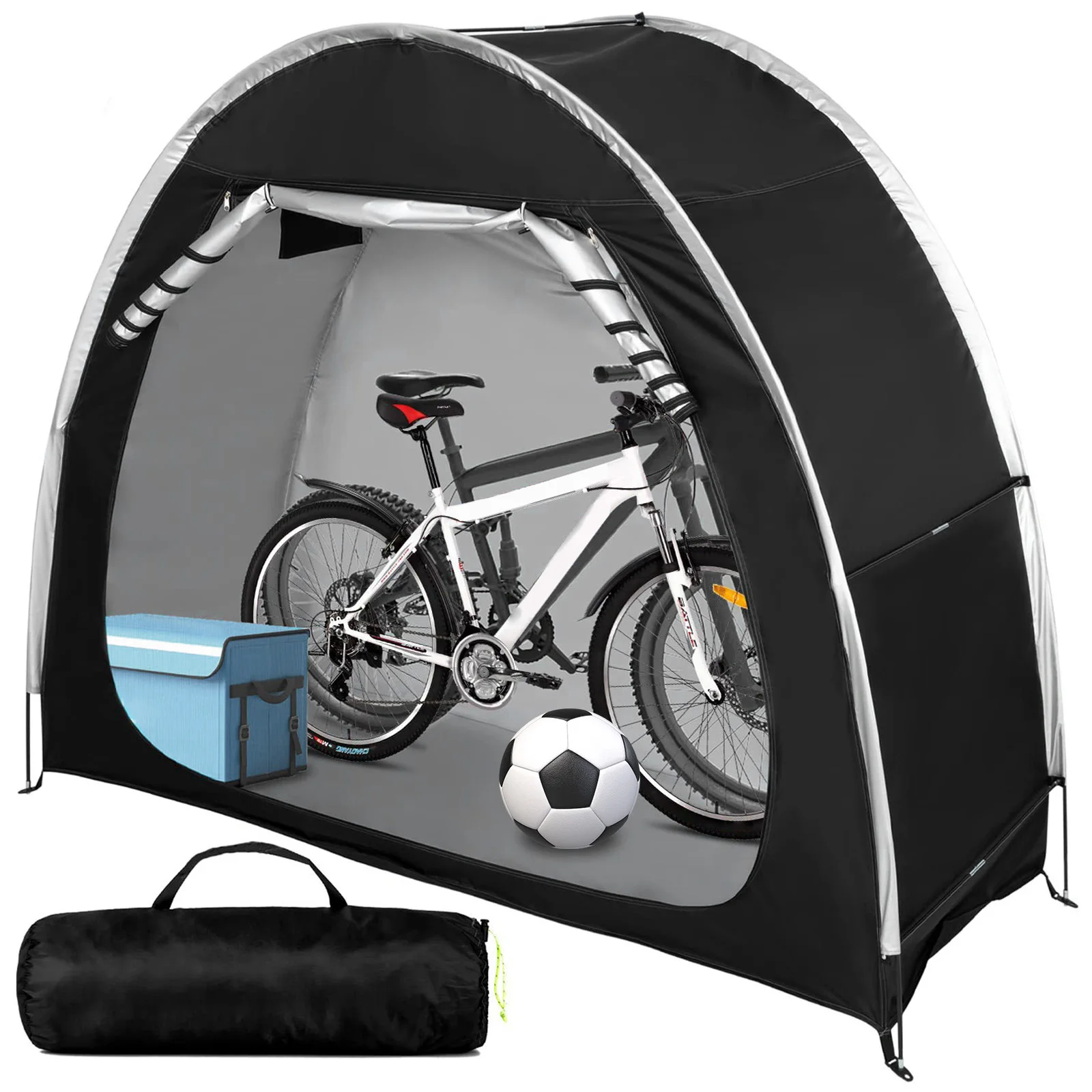 Grande Tenda Portatile per 4 Biciclette, Tenda da Esterno Antivento per Moto, Tenda Impermeabile per Balcone e Patio, Installazione Semplice