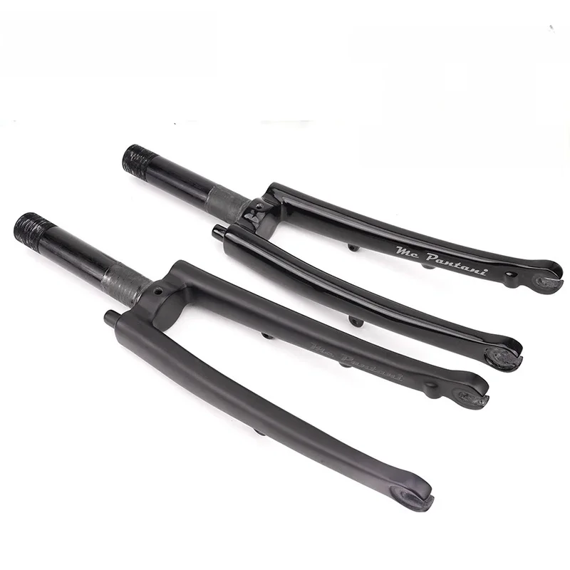 AliExpress riro RIRO Folding Bicycle Fork For Brompton 16‘’ 355 1 1/4 1 3/8 Folding Bike Front Fork Carbon Fiber Bike Rigid Fork