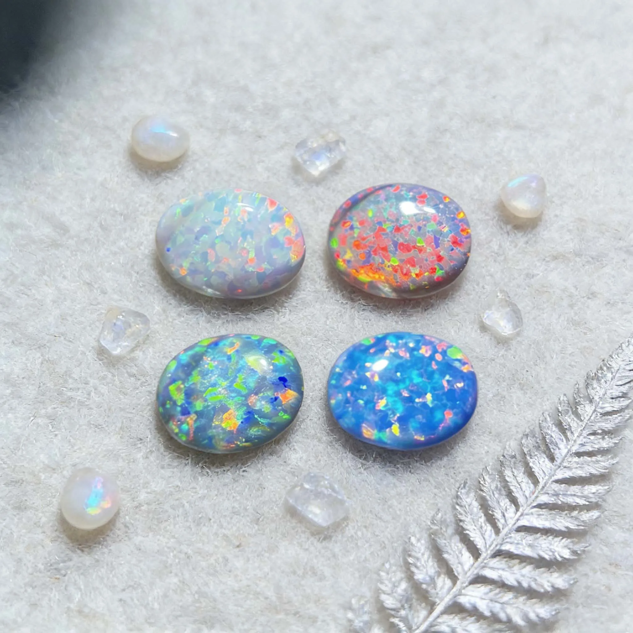 Natural Opal Cabochons Choose Oval or Pear - Colorful Loose Gemstones for DIY Rings.