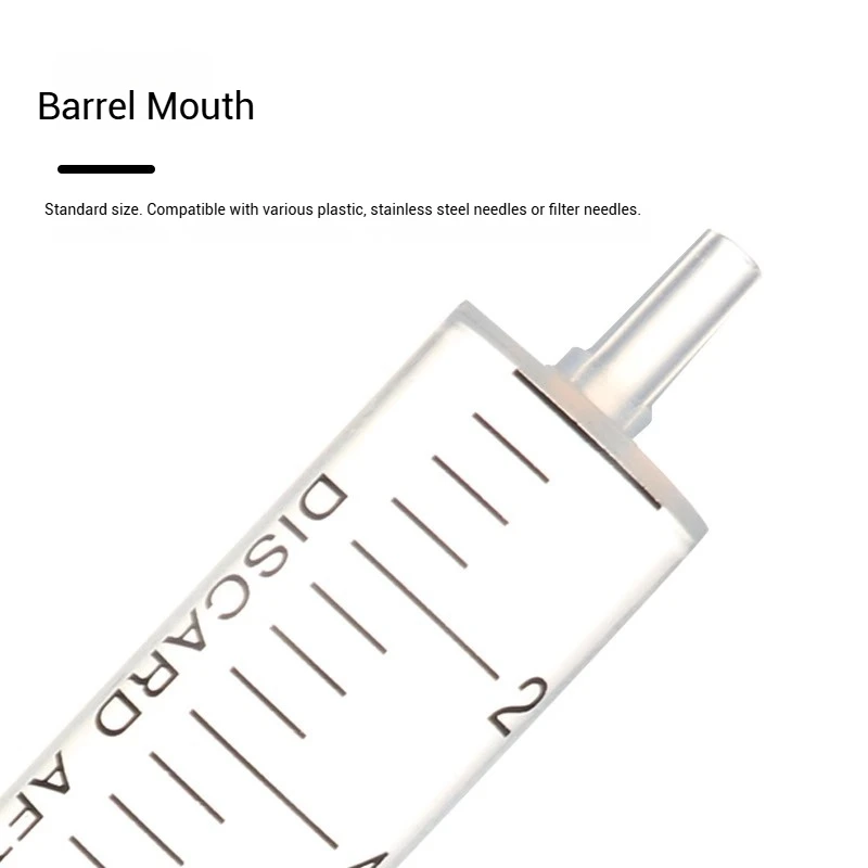 Confezione da 100 siringhe in plastica resistenti alla corrosione da 1 ml senza tappo in gomma siringhe monouso in 2 parti