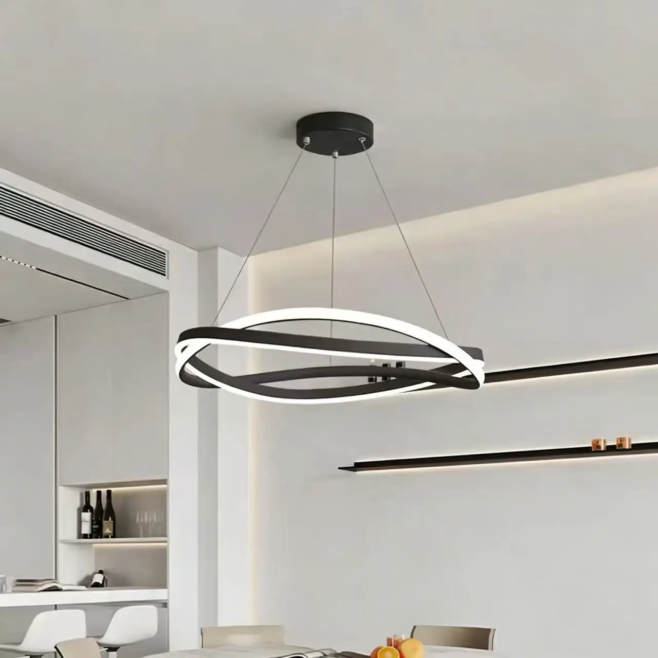 White Black Lamps LED Pendant Lights For Living Study Dining Room Island Home Decor Indoor Lighting