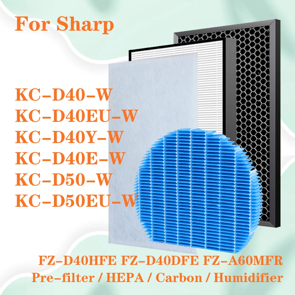 For Sharp Air Purifier KC-D40 KC-D40EU KC-D40E KC-D50 Replacement HEPA Carbon Humidifying Filter FZ-D40HFE FZ-D40DFE FZ-A60MFE