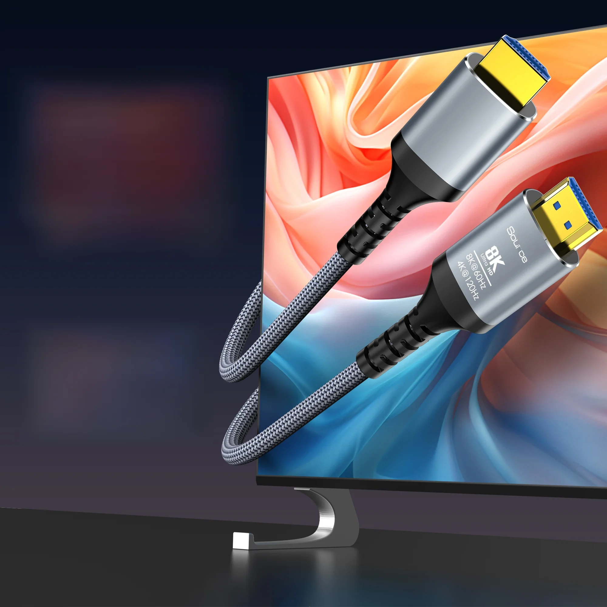 Kabel światłowodowy 8K HDMI 2.1 8K60Hz 4K120Hz Kabel HDMI Dynamiczny HDR/eARC/HDCP 2.3 Kompatybilny z LG Samsung Sony TV/PS5/Blu-ray — zdjęcie produktu 7