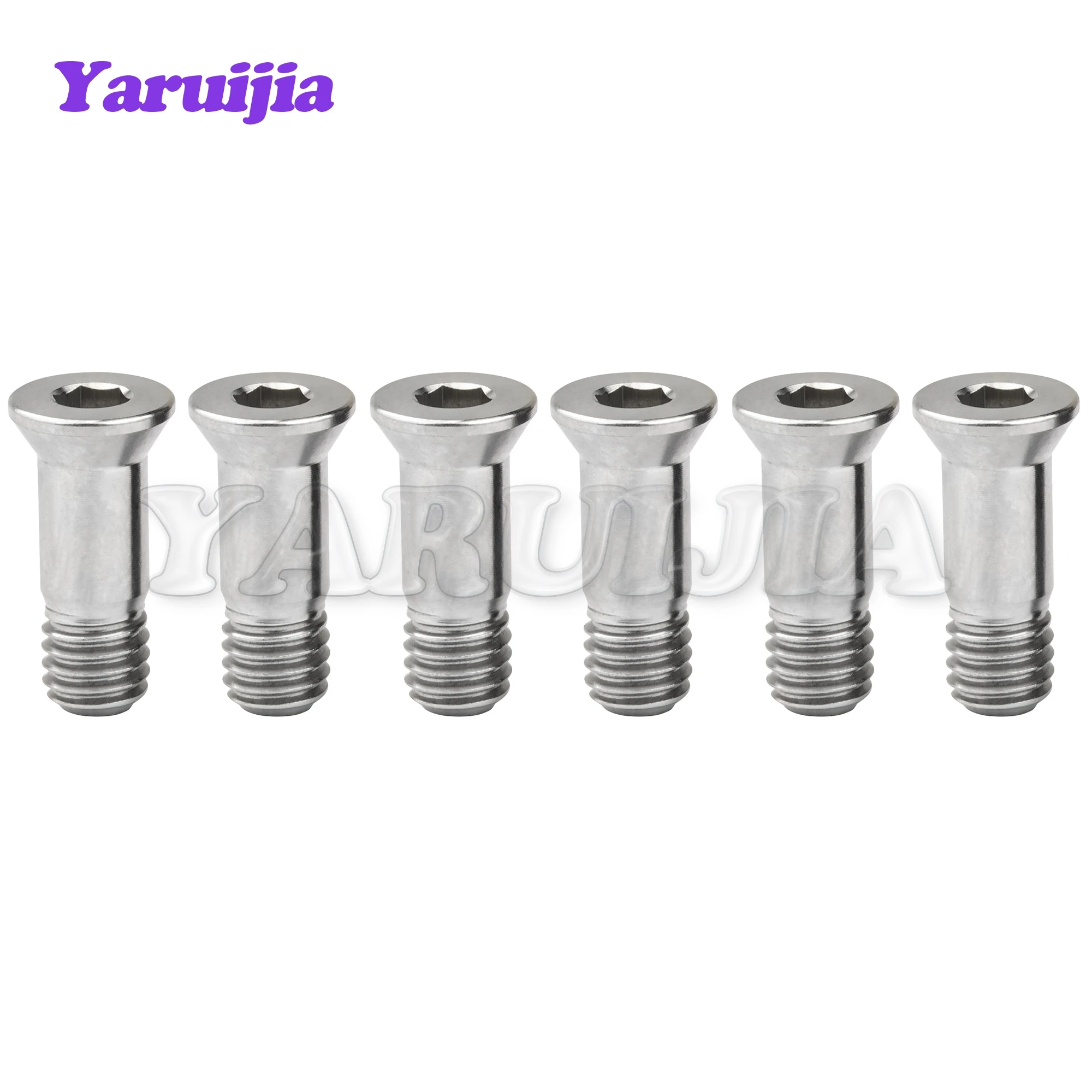 Yaruijia-Parafusos de roda de titânio, parafuso traseiro para MTB Road Bike, M5 x 14.5mm, 6pcs