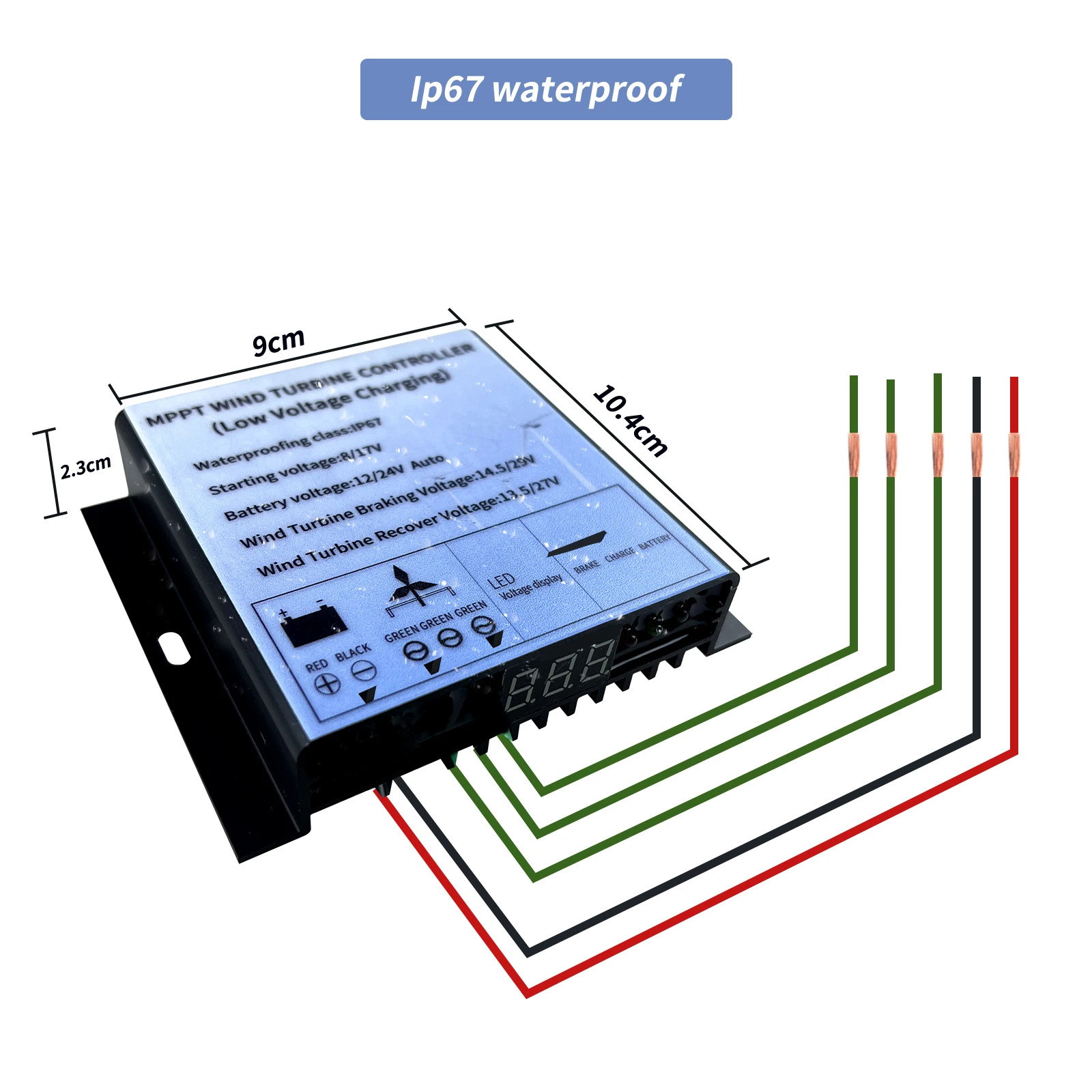 600W 800W 12V 24V Automatic Waterproof MPPT Wind Turbine Generator Regulator Wind Controller LED Light