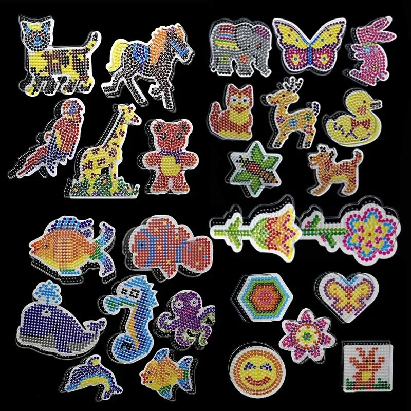 Bezpiecznik Pixel Art Puzzle Pegboardy Wzory Szablony Papier do prasowania Białe plastikowe pęsety do koralików Hama 5 mm Zabawki 3D Prezent dla dzieci — zdjęcie 2