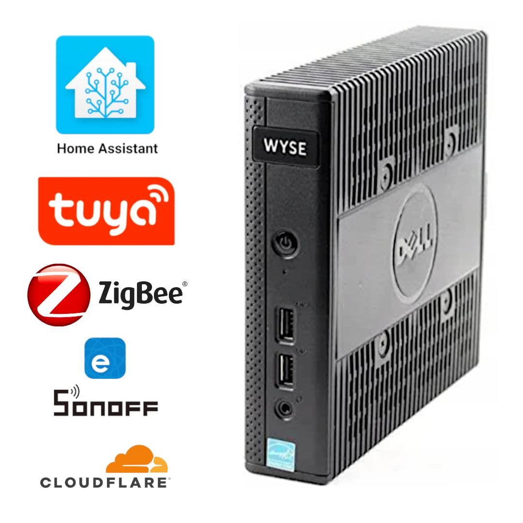 Home Assistant Dell Wyse Nowy SSD Cloudflare 4gb ram tuya Zigbee2MQTT