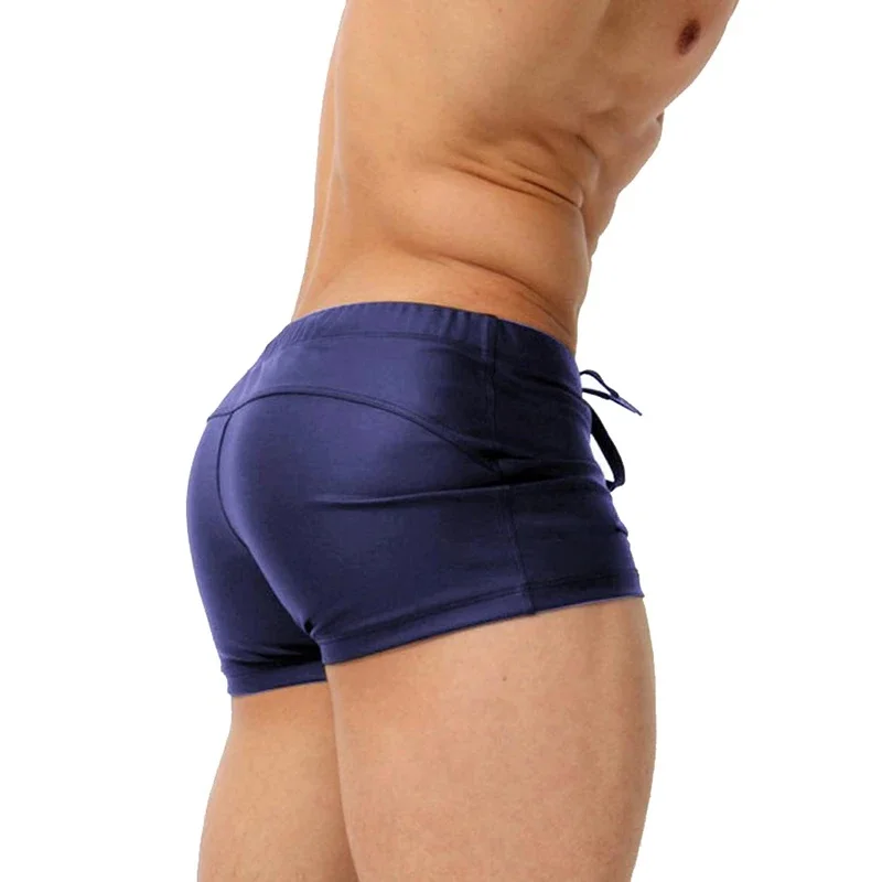 Seksowne męskie majtki surfingowe Letnia plaża Stroje kąpielowe z niskim stanem Nylon Moda Męskie szybkoschnące kąpielówki Elastyczny strój kąpielowy Plus Size — zdjęcie 2