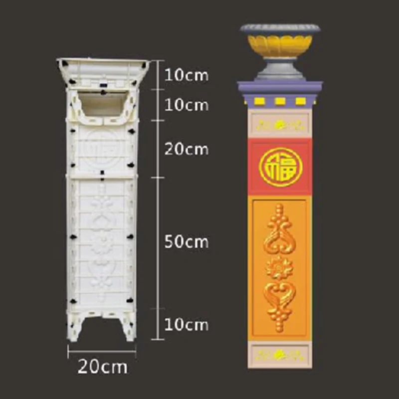5 par mètre ABS terrasse coulée décorative main courante vase colonne béton clôture forme balustrade