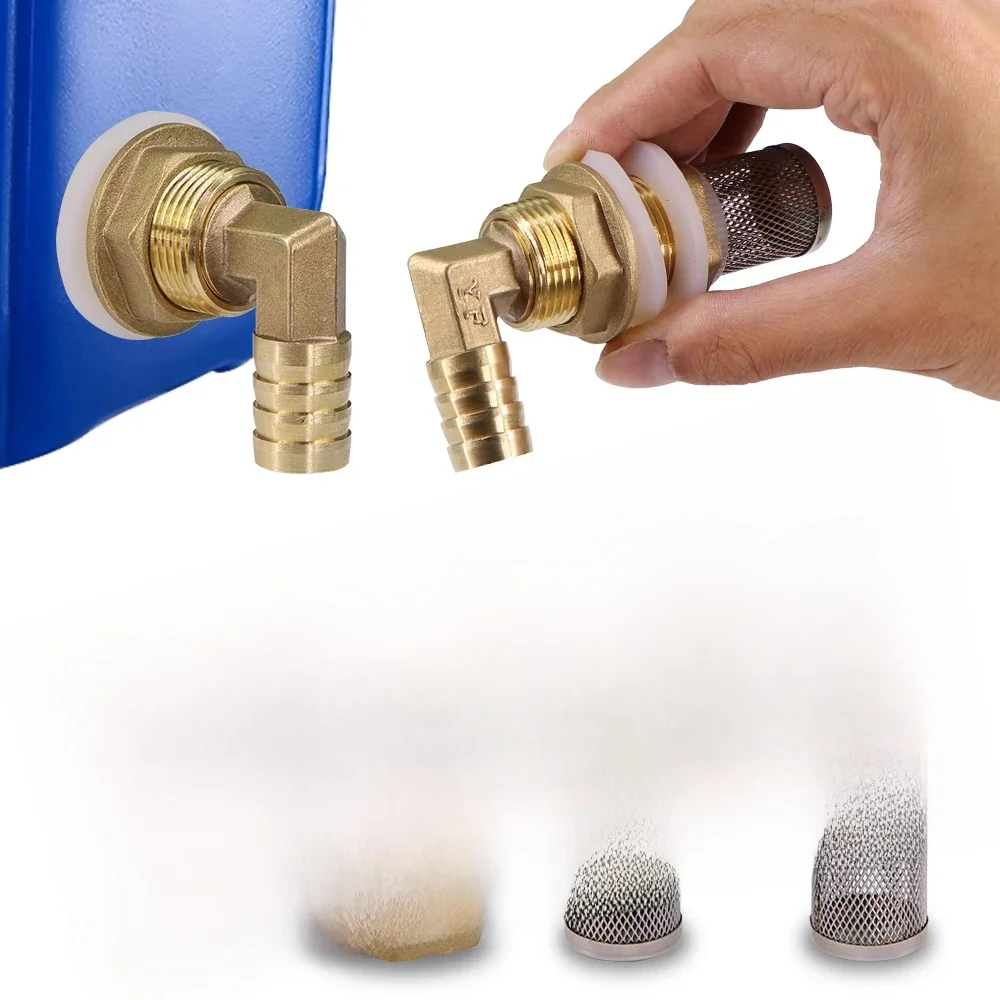 Adaptateur d'Eau en Laiton, Joint Wildoda Précieux, Filtre en Acier Inoxydable, Écran pour l'Irrigation du Jardin, Poisson d'Aquarium, 1/2 Pouces,