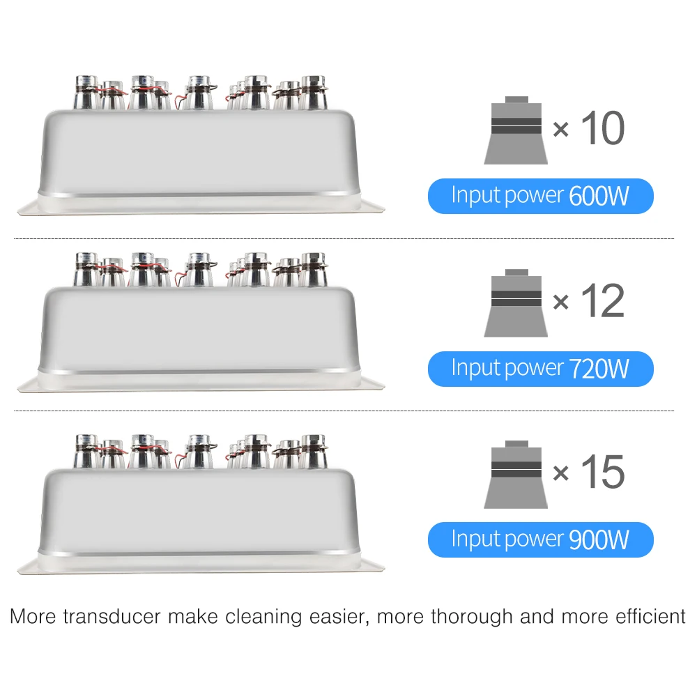 스테인리스 스틸 욕조 304 재료, 홈 메이드 초음파 클리너용 압전 변환기, 600W, 720W, 900W, 22L