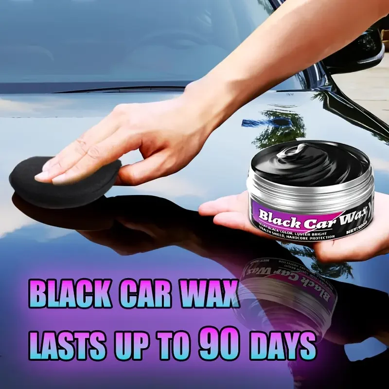 KJM Crystal Black Car Wax 200ml German Formula Scratch Fill Polish Coat Restore Deep Gloss Mirror Finish Paint Protection
