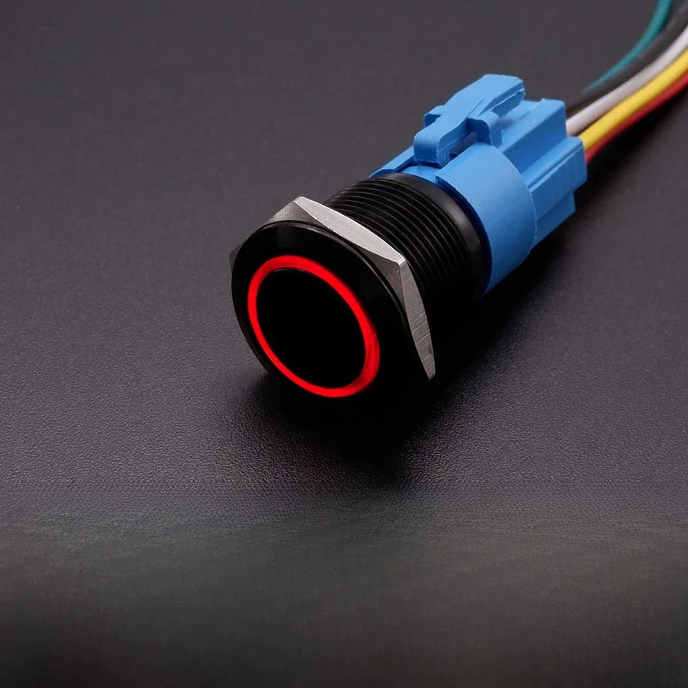 16mm 19mm 22mm Metalen Drukknop Met Vaste PC Voeding Schakelaars Auto Motor Start Stop Backlit LED 3v 5v 6v 12v 24v - afbeelding 2