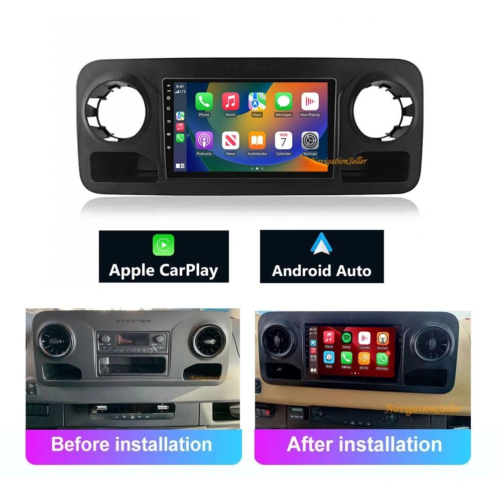 

Car Stereo Radio for Benz Sprinter W907 VS30 MK3 2019-2021 Oem No Screen Upgrade 9inch Android Head Unit CarPlay Android Auto