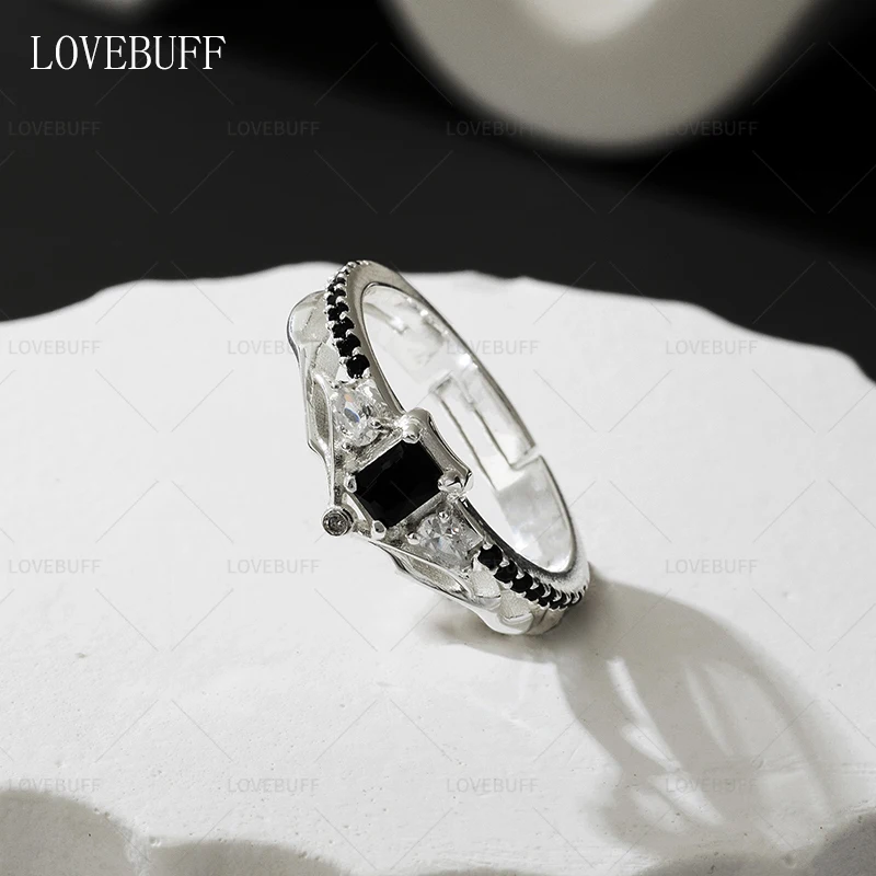 LOVEBUFF LAD Sylus Anillo estilo plata de ley ajustable con extremo abierto