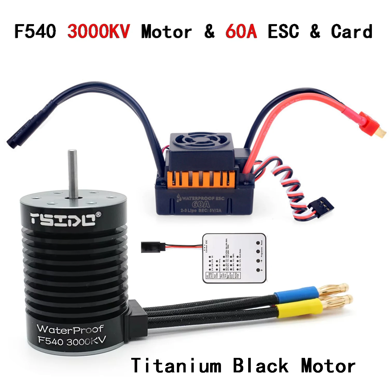 1:10 1:12 1:14 RC Deel Waterdicht F540 3300KV 4370KV Borstelloze Motor W/60A ESC voor Wltoys 144001 124019   RC 124018   Vrachtwagenbuggy