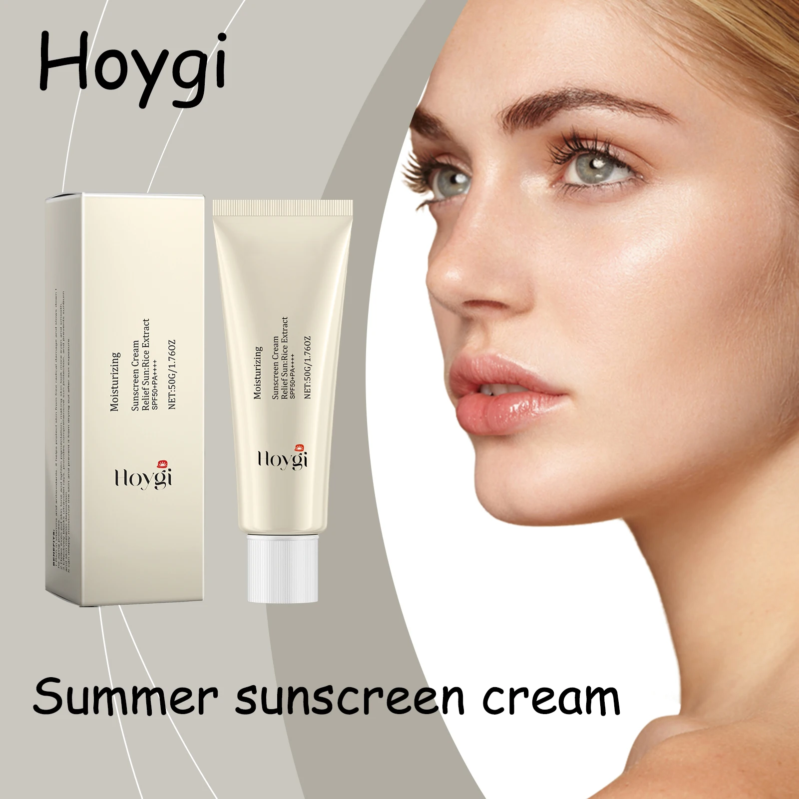 

Hoygi Moisturize Sunscreen Cream Non-greasy Prevent UV Lasting Hydrating Soothing Smoothing Face Sunscreen Cream for Summer