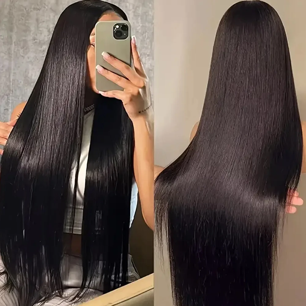 40 42 Inch Bone Straight Human Hair Wigs 13x4 13x6 HD Lace Frontal Wigs