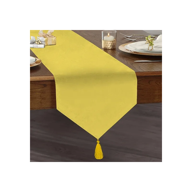 Sis. Home Design Sarı Renkli Üçgen Püsküllü Runner- Design Triangle Tassel Yellow