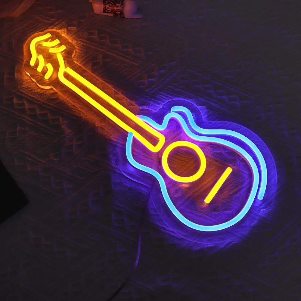 led neon guitar sign for children room