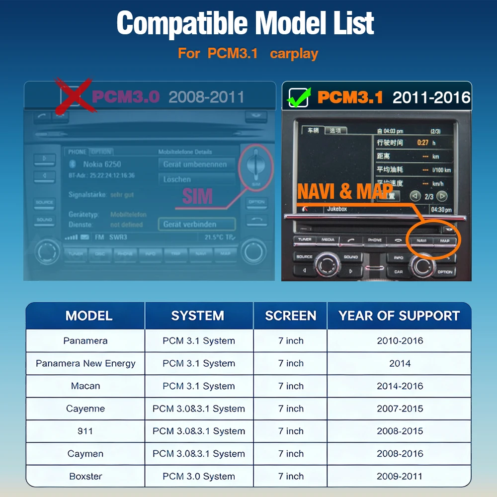 AUTOTOP Draadloze CarPlay Android Auto Module Box voor Porsche PCM3.1 Panamera Cayenne Cayman Macan Boxster Multimedia AirPlay