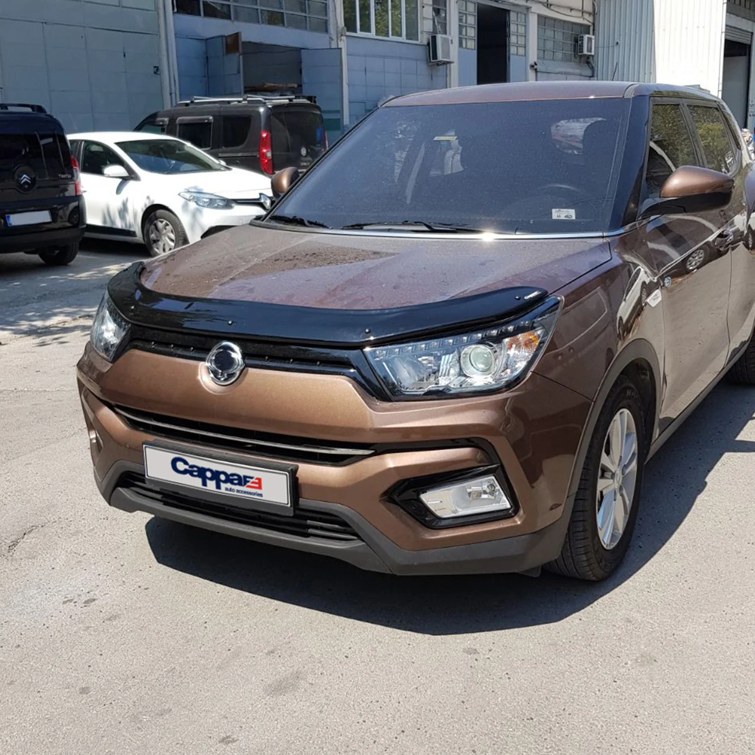 FOR SSANGYONG TIVOLI Front Hood Protection Spoiler 2015 To 2023 Front Bug Shield Hood Deflector Guard Glossy Black Sporty Racer