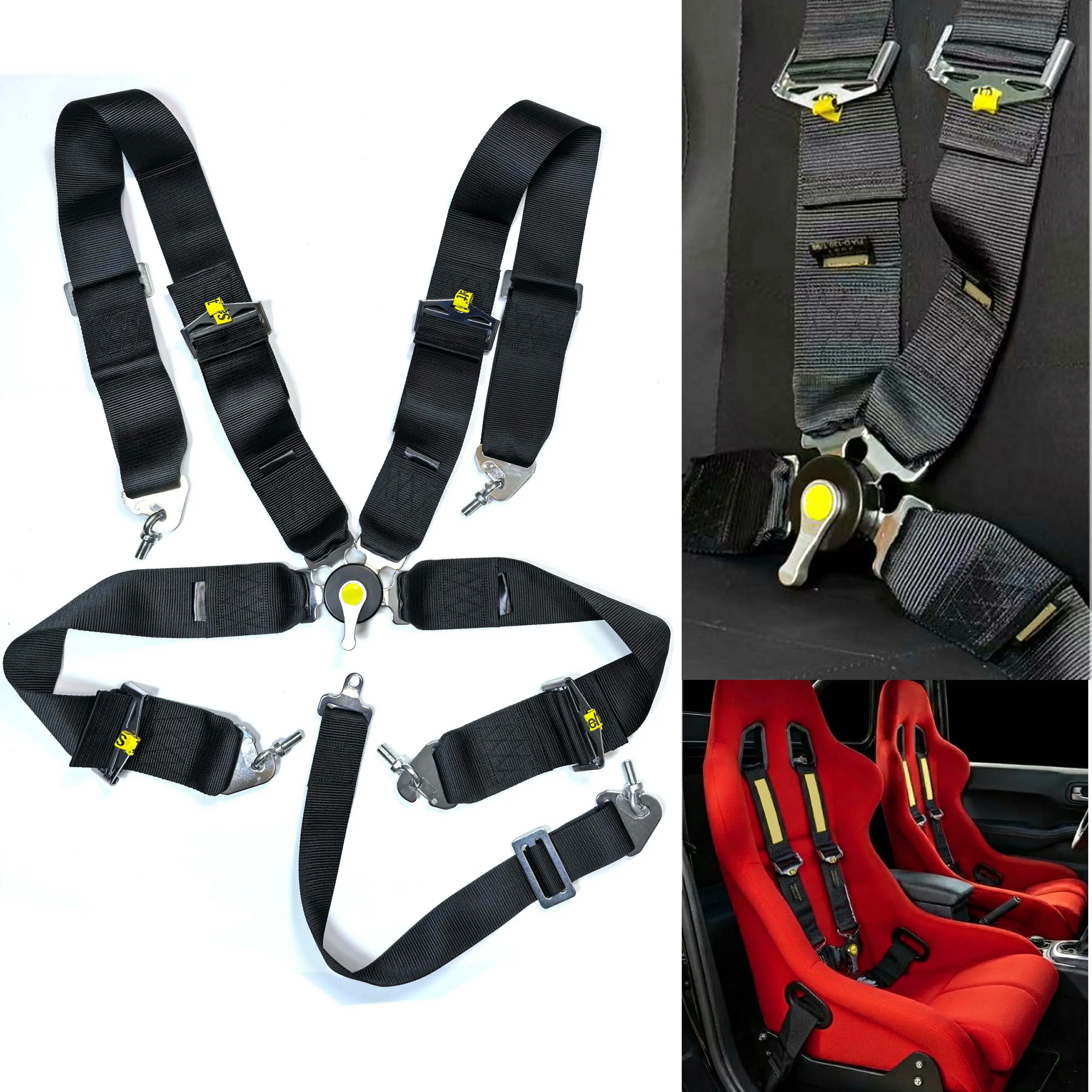 Universal Adjustable 4/5/6 Point Car Harness   Racing Style Shoulder Strap for Sport Seat Interior Upgrade