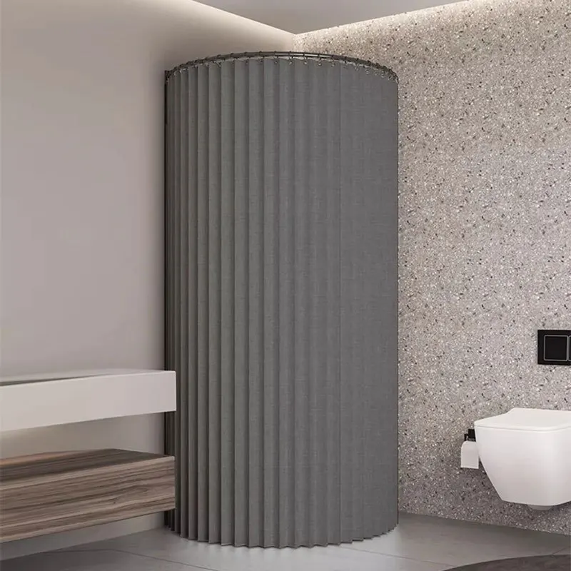 Foldable Magnetic Shower Curtain Waterproof Bathroom Curtain Privacy Bathtub Curtain Shower Curtain for Apartment Hotel Dorm