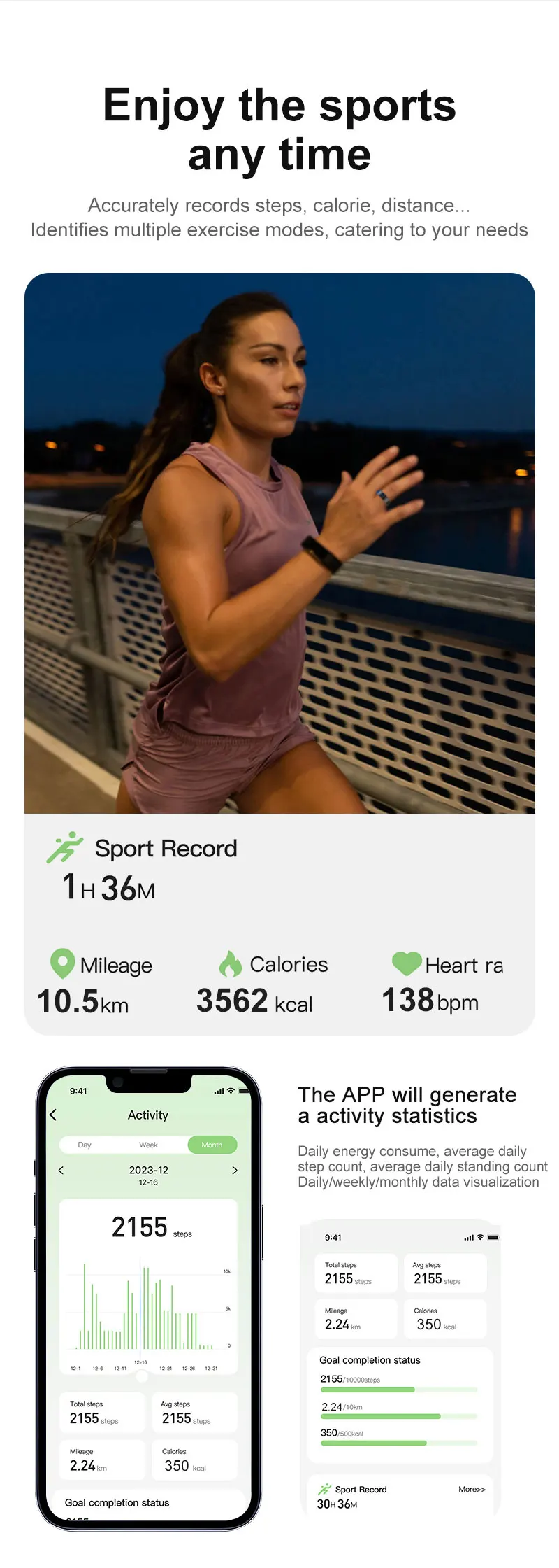 Новинка 2025 года, умное кольцо SITOPWEAR, корпус из титановой стали военного класса, мониторинг здоровья, IP68 и 3 атм, водонепроницаемые, мультиспортивные режимы