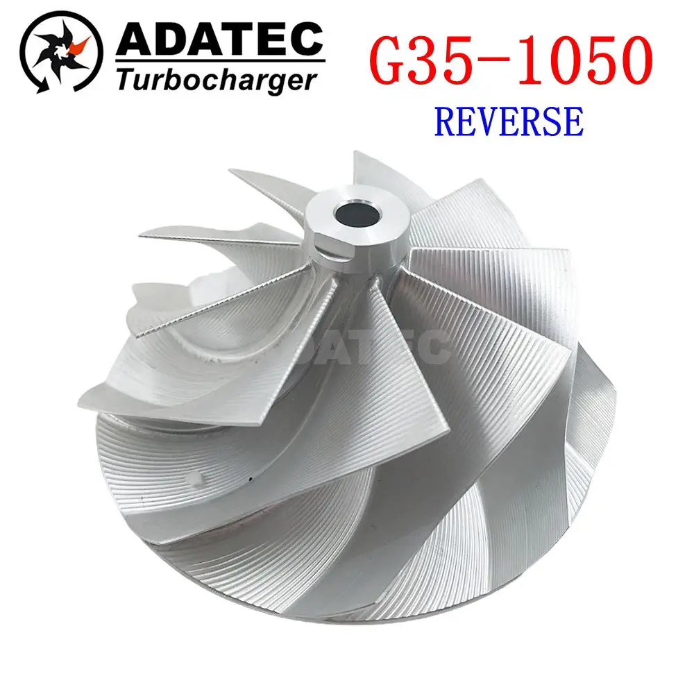 

G35-1050 Turbocharger Compressor Wheel REVERSE 0.83/1.01/1.21A/R Vband Dual Ceramic Ball Bearing 700 - 1050 HP Disp 2.0L - 5.5 L