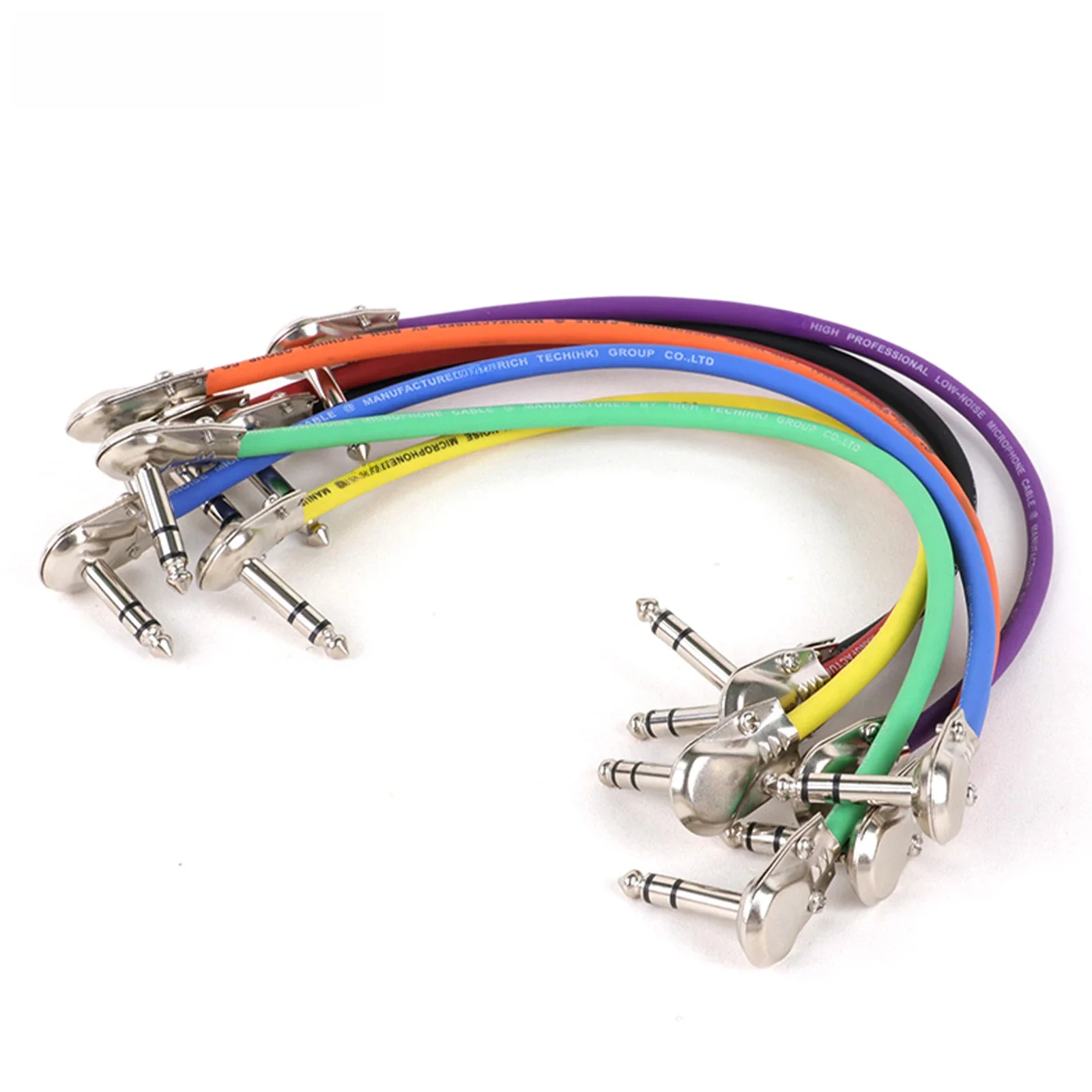 Câble de pédale d'effets de guitare, connecteur plat 6.5, prise mâle stéréo/Mono, prise TRS/TS Jack 1/4 pouces, noyau en cuivre, câble adaptateur de fil PU