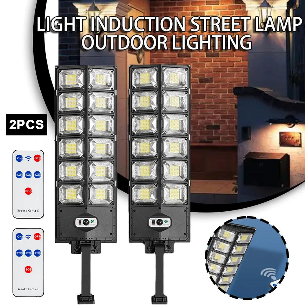 LED lumières solaires extérieures capteur applique murale de rue 3 Modes lampes solaires de sécurité étanches pour jardin chemin télécommande lumière