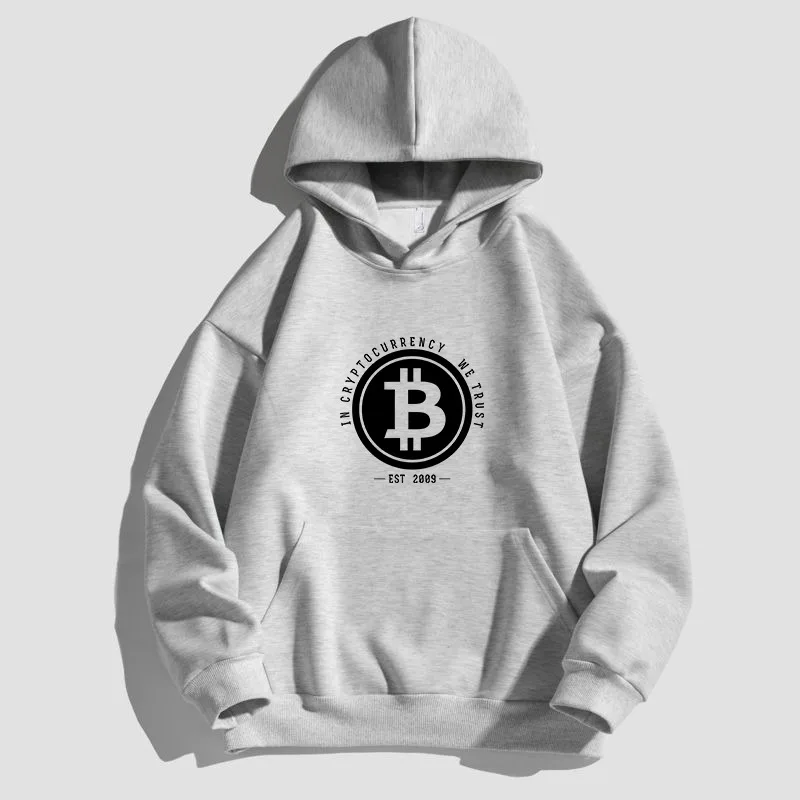 Bitcoin Digital Currency  Blockchain  Men Spring Hoodies Casual Loose Fitting Hoodies Long Sleeved SportsTop