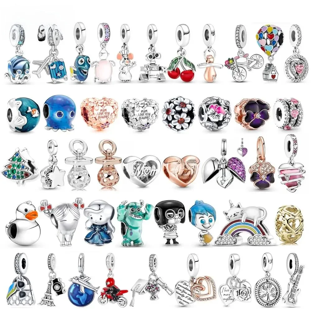 AliExpress dinglly Dinglly 2pcs/lot Cartoon Animal Beads Pacifier Squid & Robot Charm Fit DIY Bike Airplane Beaded Bracelet Handmade Accessory Gift