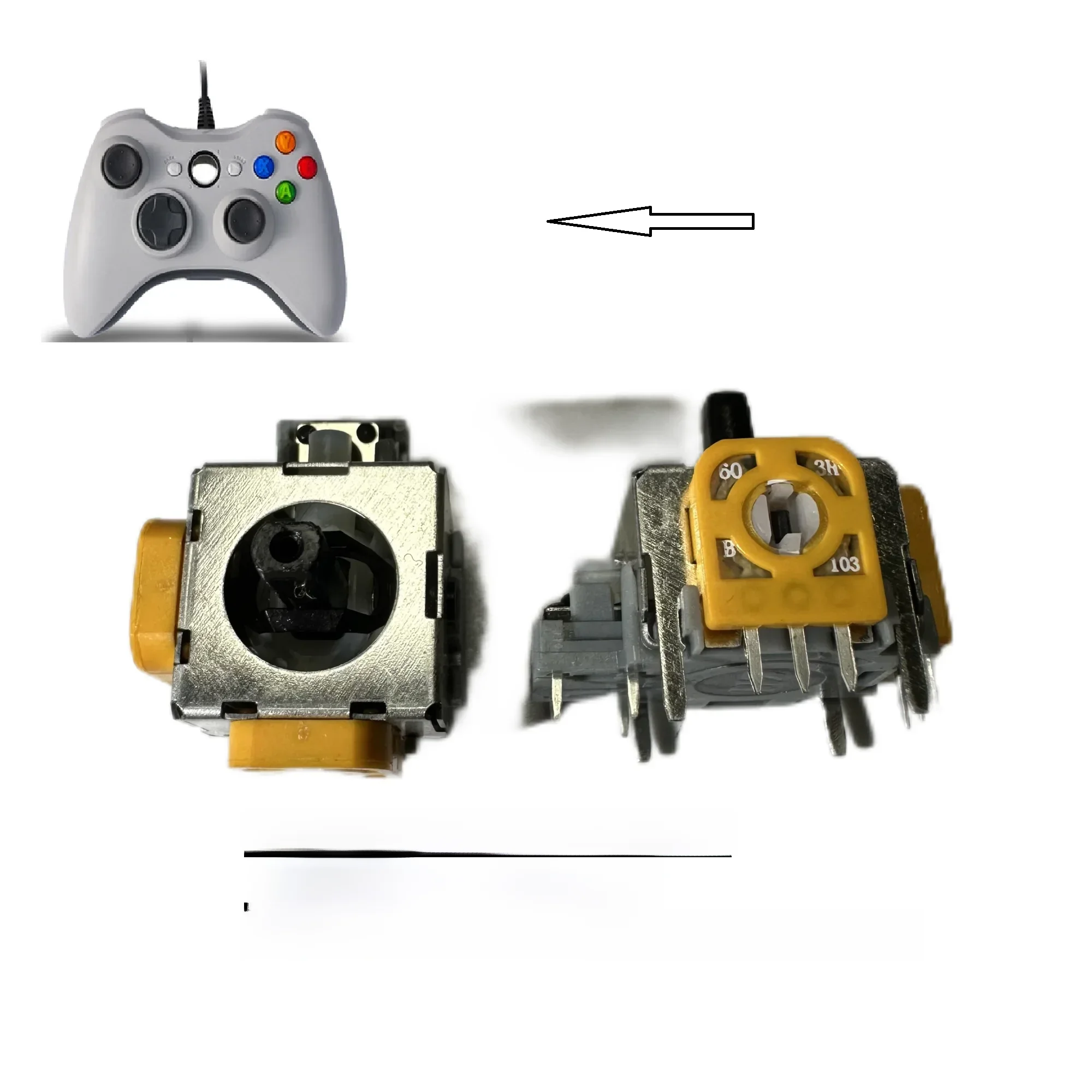 10-100 sztuk/partia dla XBOX360 PS2 PS3 3D analogowy joystick Gamepad uchwyt B10K Rocker 1 milion czas życia profesjonalny joystick — zdjęcie produktu 6