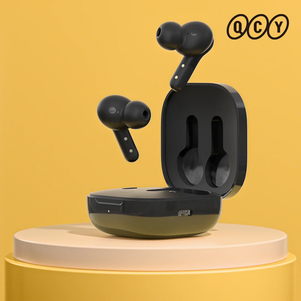 تطبيق Qcy T13، سماعة بلوتوث سوداء، إلغاء الضوضاء